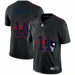 New England Patriots 11 Julian Edelman Men Nike Team Logo Dual Overlap Limited NFL Jersey Black