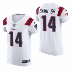 New England Patriots 14 Mohamed Sanu Sr  Nike Men White Team Color Men Stitched NFL 2020 Vapor Untouchable Elite Jersey