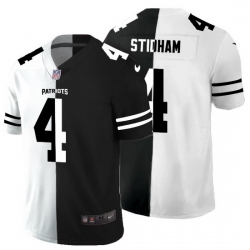 New England Patriots 4 Jarrett Stidham Men Black V White Peace Split Nike Vapor Untouchable Limited NFL Jersey