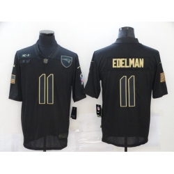 Nike New England Patriots 11 Julian Edelman Black 2020 Salute To Service Limited Jersey