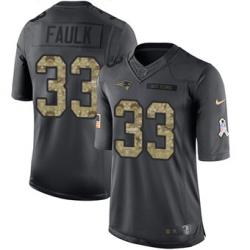 Nike Patriots #33 Kevin Faulk Black Mens Stitched NFL Limited 2016 Salute To Service Jersey