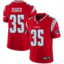 Nike Patriots 35 Kyle Dugger Red Men Stitched NFL Limited Inverted Legend Jersey