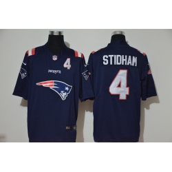 Nike Patriots 4 Jarrett Stidham Navy Team Big Logo Number Vapor Untouchable Limited Jersey