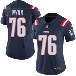 Nike Patriots #76 Isaiah Wynn Navy Blue Womens Stitched NFL Limited Rush Jersey