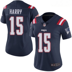 Patriots #15 N 27Keal Harry Navy Blue Women Stitched Football Limited Rush Jersey