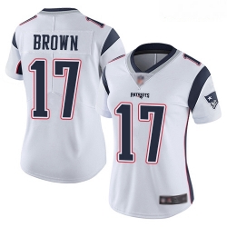 Patriots #17 Antonio Brown White Women Stitched Football Vapor Untouchable Limited Jersey