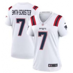 Women New England Patriots 7 JuJu Smith Schuster White Stitched Game Jersey