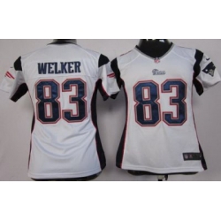 Women Nike New England Patriots 83 Wes Welker White Nike NFL Jersey