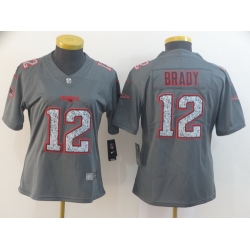 Women Nike Patriots 12 Tom Brady Gray Camo Vapor Untouchable Limited Jersey