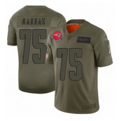 Womens New England Patriots 75 Ted Karras Limited Camo 2019 Salute to Service Football Jersey