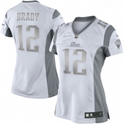 Womens Nike New England Patriots 12 Tom Brady Limited White Platinum NFL Jersey