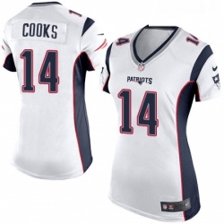 Womens Nike New England Patriots 14 Brandin Cooks Game White NFL Jersey