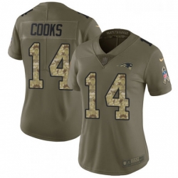 Womens Nike New England Patriots 14 Brandin Cooks Limited OliveCamo 2017 Salute to Service NFL Jersey