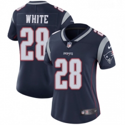Womens Nike New England Patriots 28 James White Navy Blue Team Color Vapor Untouchable Limited Player NFL Jersey