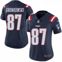 Womens Nike New England Patriots 87 Rob Gronkowski Limited Navy Blue Rush Vapor Untouchable NFL Jersey