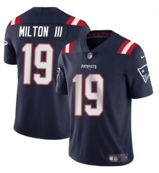 Youth New England Patriots 19 Joe Milton III Navy 2024 Vapor Limited Stitched Football Jersey