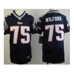 Youth Nike New England Patriots #75 Vince Wilfork Navy Blue Team Color Stitched NFL Jersey