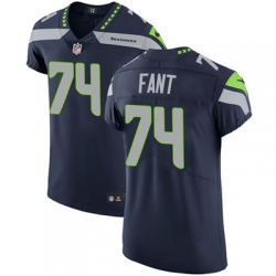 Men Nike Seahawks #74 George Fant Steel Blue Team Color Stitched NFL Vapor Untouchable Elite Jersey