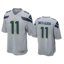 Men Seattle Seahawks 11 Jaxon Smith Njigba Grey 2023 Draft Stitched Game Jersey