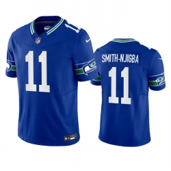 Men Seattle Seahawks 11 Jaxon Smith Njigba Royal 2023 F U S E  Vapor Limited Throwback Stitched Jersey