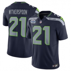 Men Seattle Seahawks 21 Devon Witherspoon Navy 2023 F U S E  Vapor Limited Stitched Football Jersey