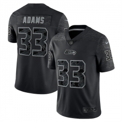 Men Seattle Seahawks 33 Jamal Adams Nike Black RFLCTV Limited Jersey