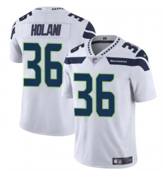 Men Seattle Seahawks 36 George Holani White Vapor Limited Stitched Football Jersey