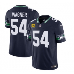 Men Seattle Seahawks 54 Bobby Wagner 2023 F U S E  With 4 Star C Patch Navy Limited Stitched Football Jersey