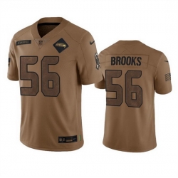 Men Seattle Seahawks 56 Jordyn Brooks 2023 Brown Salute To Service Limited Stitched Football Jersey