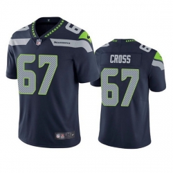 Men Seattle Seahawks 67 Charles Cross Navy Vapor Untouchable Limited Stitched jersey