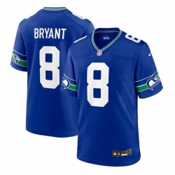 Men Seattle Seahawks 8 Coby Bryant Royal Throwback Player Stitched Game Jersey