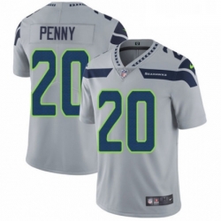 Mens Nike Seattle Seahawks 20 Rashaad Penny Grey Alternate Vapor Untouchable Limited Player NFL Jersey