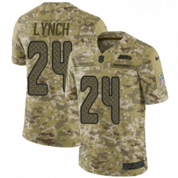 Mens Nike Seattle Seahawks 24 Marshawn Lynch Limited Camo 2018 Salute to Service NFL Jersey