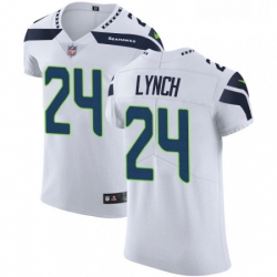 Mens Nike Seattle Seahawks 24 Marshawn Lynch White Vapor Untouchable Elite Player NFL Jersey