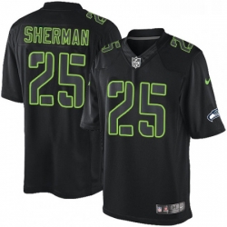 Mens Nike Seattle Seahawks 25 Richard Sherman Limited Black Impact NFL Jersey