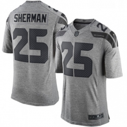 Mens Nike Seattle Seahawks 25 Richard Sherman Limited Gray Gridiron NFL Jersey