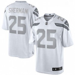 Mens Nike Seattle Seahawks 25 Richard Sherman Limited White Platinum NFL Jersey