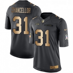 Mens Nike Seattle Seahawks 31 Kam Chancellor Limited BlackGold Salute to Service NFL Jersey