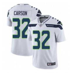 Mens Nike Seattle Seahawks 32 Chris Carson White Vapor Untouchable Limited Player NFL Jersey