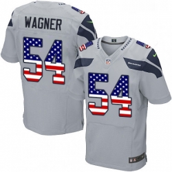 Mens Nike Seattle Seahawks 54 Bobby Wagner Elite Grey Alternate USA Flag Fashion NFL Jersey