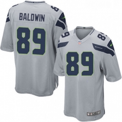 Mens Nike Seattle Seahawks 89 Doug Baldwin Game Grey Alternate NFL Jersey