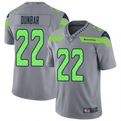 Nike Seahawks 22 Quinton Dunbar Gray Men Stitched NFL Limited Inverted Legend Jersey