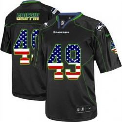 Nike Seahawks #49 Shaquem Griffin Black Mens Stitched NFL Elite USA Flag Fashion Jersey