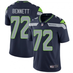 Nike Seahawks #72 Michael Bennett Steel Blue Team Color Mens Stitched NFL Vapor Untouchable Limited Jersey