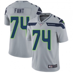 Nike Seahawks #74 George Fant Grey Alternate Mens Stitched NFL Vapor Untouchable Limited Jersey