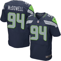 Nike Seahawks #94 Malik McDowell Steel Blue Team Color Mens Stitched NFL Elite Jersey