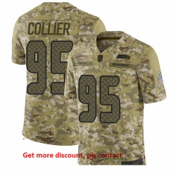 Seahawks 95 L J  Collier Camo Men Stitched Football Limited 2018 Salute To Service Jersey