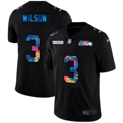 Seattle Seahawks 3 Russell Wilson Men Nike Multi Color Black 2020 NFL Crucial Catch Vapor Untouchable Limited Jersey