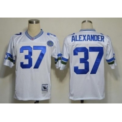 Seattle Seahawks 37 Shaun Alexander White Throwback NFL Jerseys