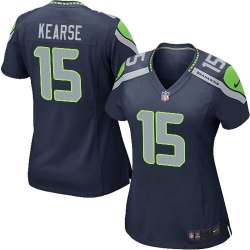 Nike Seahawks #15 Jermaine Kearse Steel Blue Team Color Womens Stitched NFL Elite Jersey